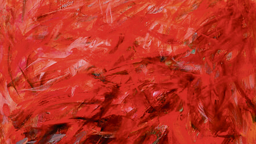 Mübin Orhon (1924-1981) Soyut, Tuval üzerine yağlıboya, imzalı. 1961 tarihli. 130x97 cm (1.800.000 TL)