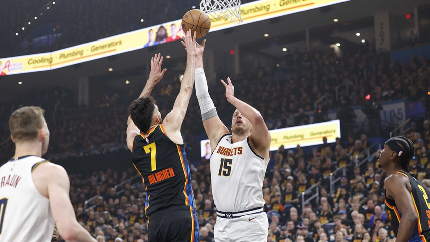 NBA play-off'ları: Nuggets, Thunder'ı son saniyelerde gelen üç sayılık basketle mağlup etti