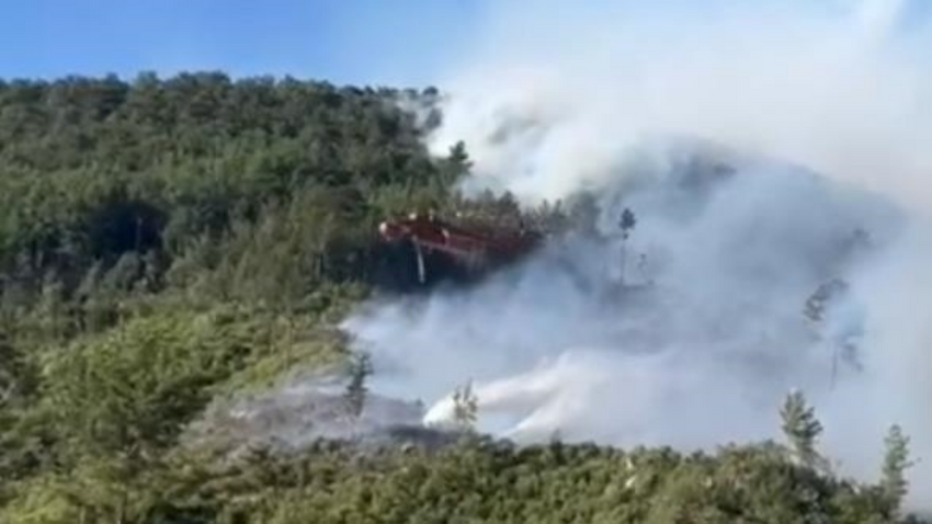 Antalya'da iki bölgede çıkan orman yangınına müdahale ediliyor