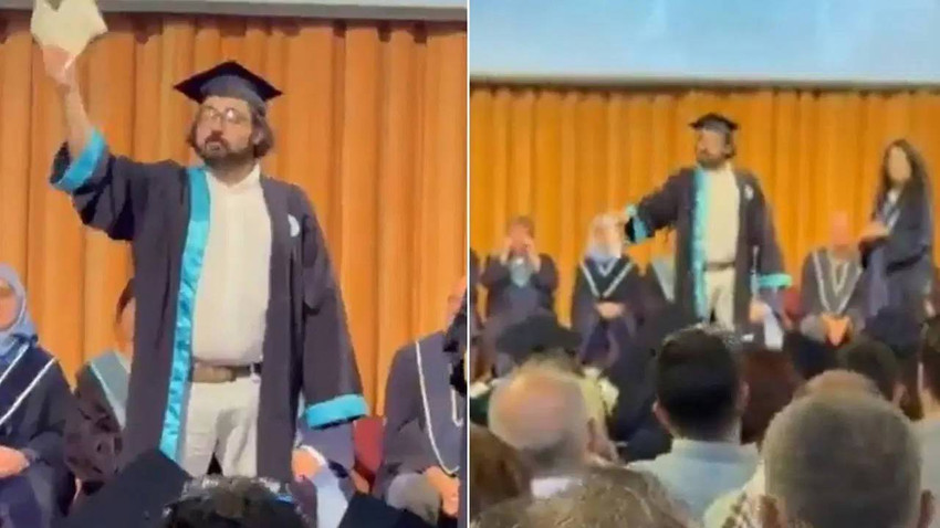 Boğaziçi Üniversitesi'nde diplomasını yırtan Doruk Dörücü gözaltında