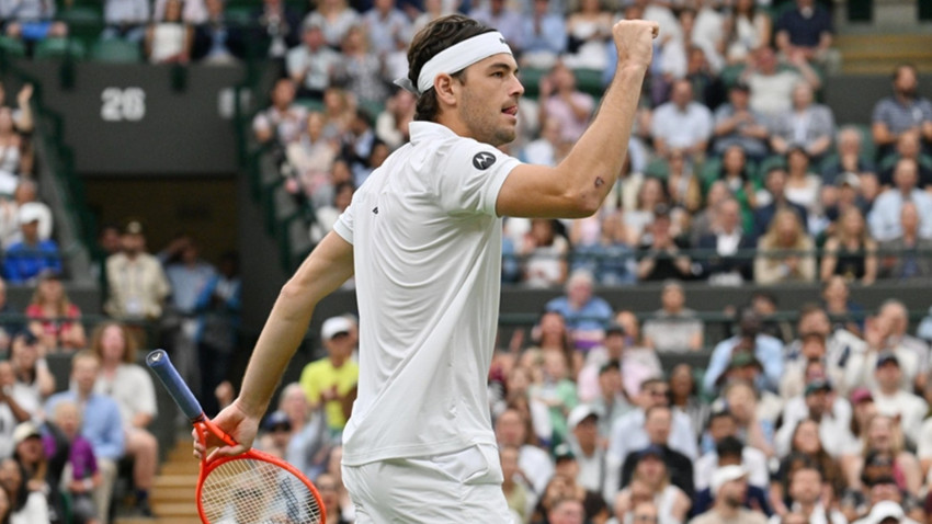 Wimbledon'da tek erkeklerde dünya 5 numarası Taylor Fritz çeyrek finale yükseldi