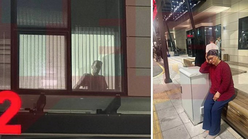 Murat Çalık mahkumlar koğuşu penceresinde, annesi hastane önünde nöbette