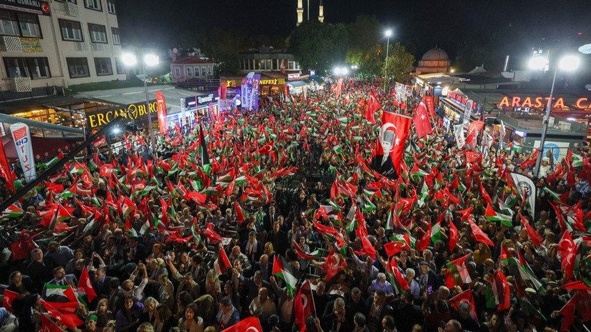 Eyüpsultan'da Filistin'e destek mitingi