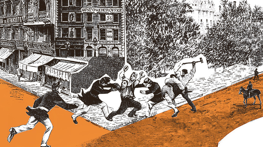 Gürbey Hiz, Tahayyüller, İnşalar, Deneyimler Atlası projesinden Birbirine Uymayan Muhtelif Manzaralar adlı detay, 2020 Kaynak: Servet-i Fünûn