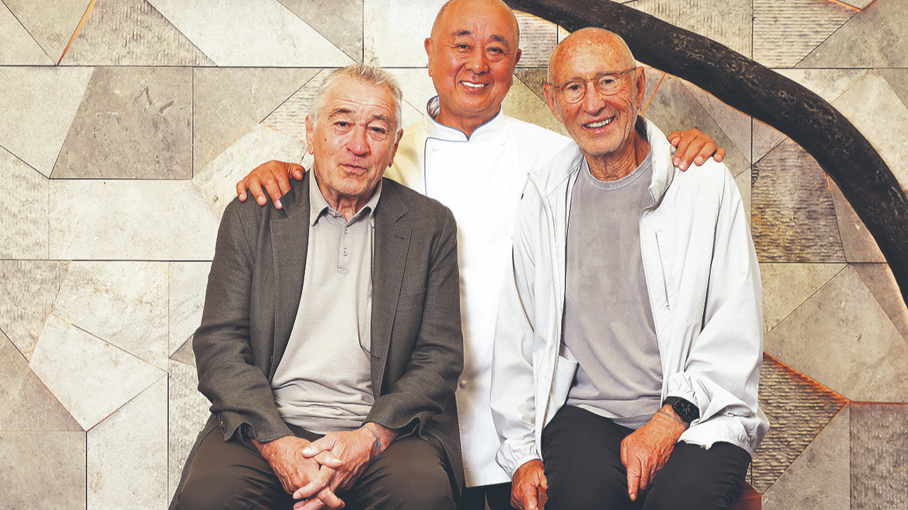 Robert De Niro, Nobu Matsuhisa, Meir Teper (en sağda) 30 yıldan fazla süredir hem özel hayatlarında hem işte bir aradalar (Fotoğraf: Barış Acarlı)