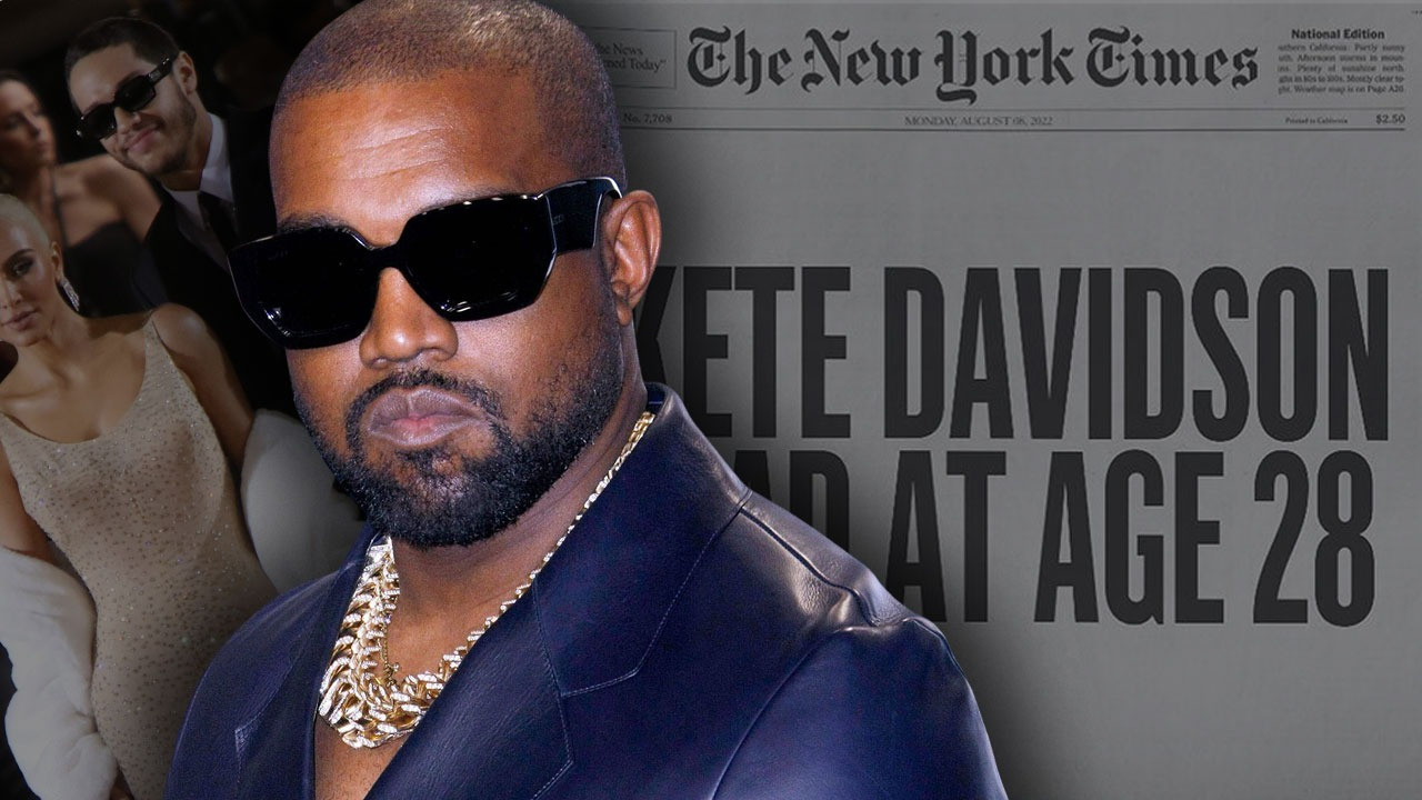 Kanye West, eski eşi Kim Kardashian ile ayrılan Pete Davidson'un sahte ölümünün yasını tutuyor