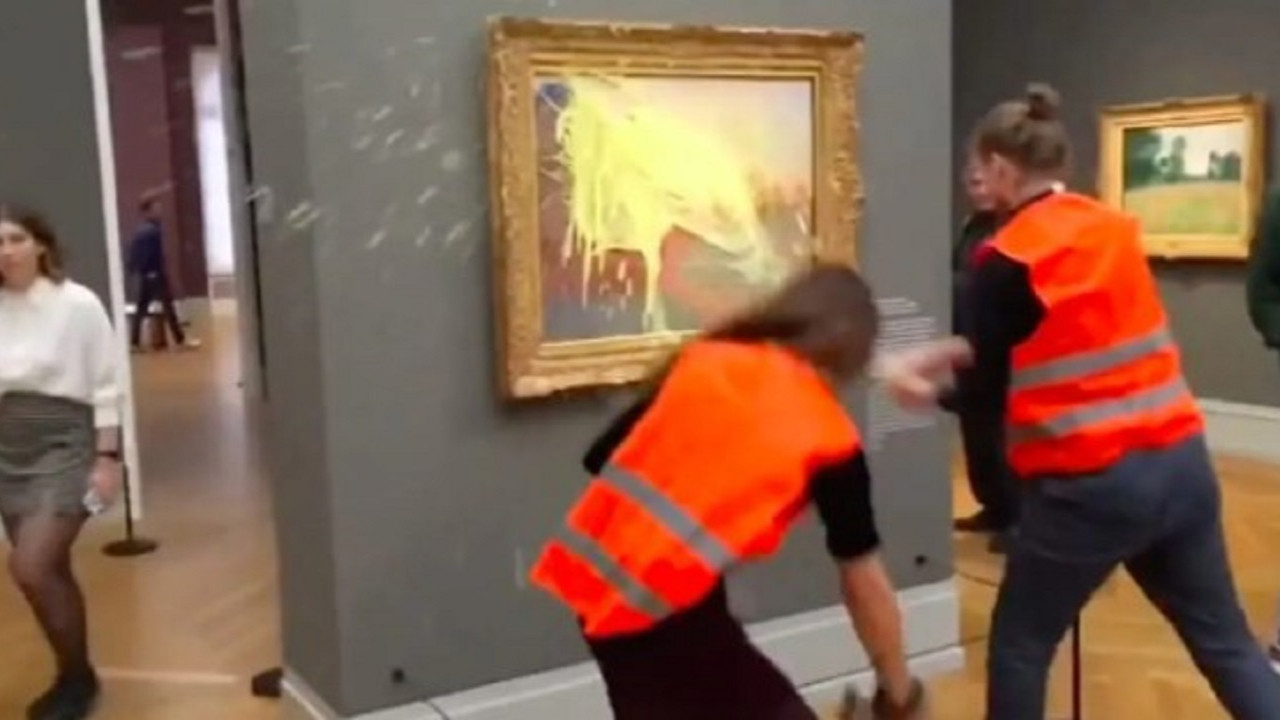 İklim aktivistleri bu kez de Monet'in tablosunu hedef aldı