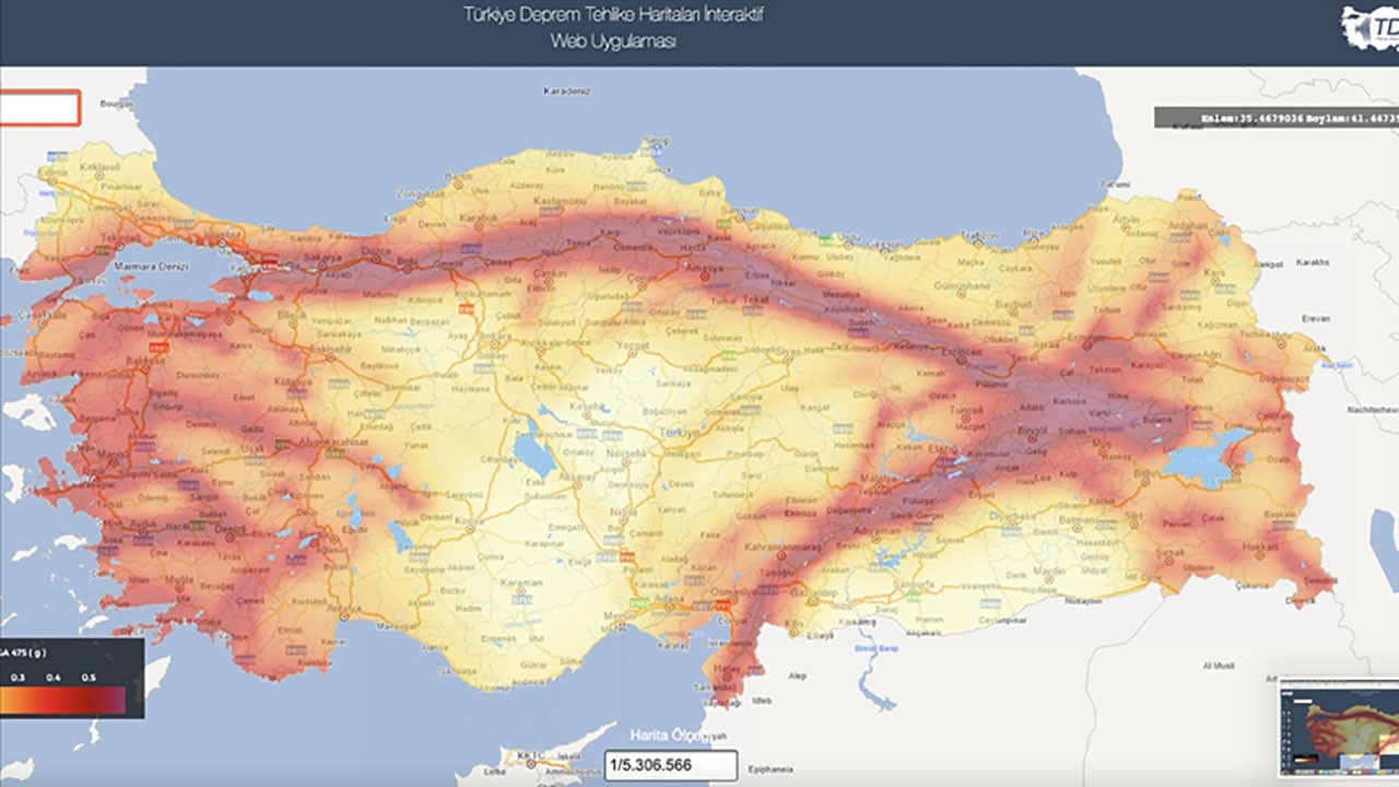 AFAD'dan adrese göre Türkiye Deprem Tehlike Haritası