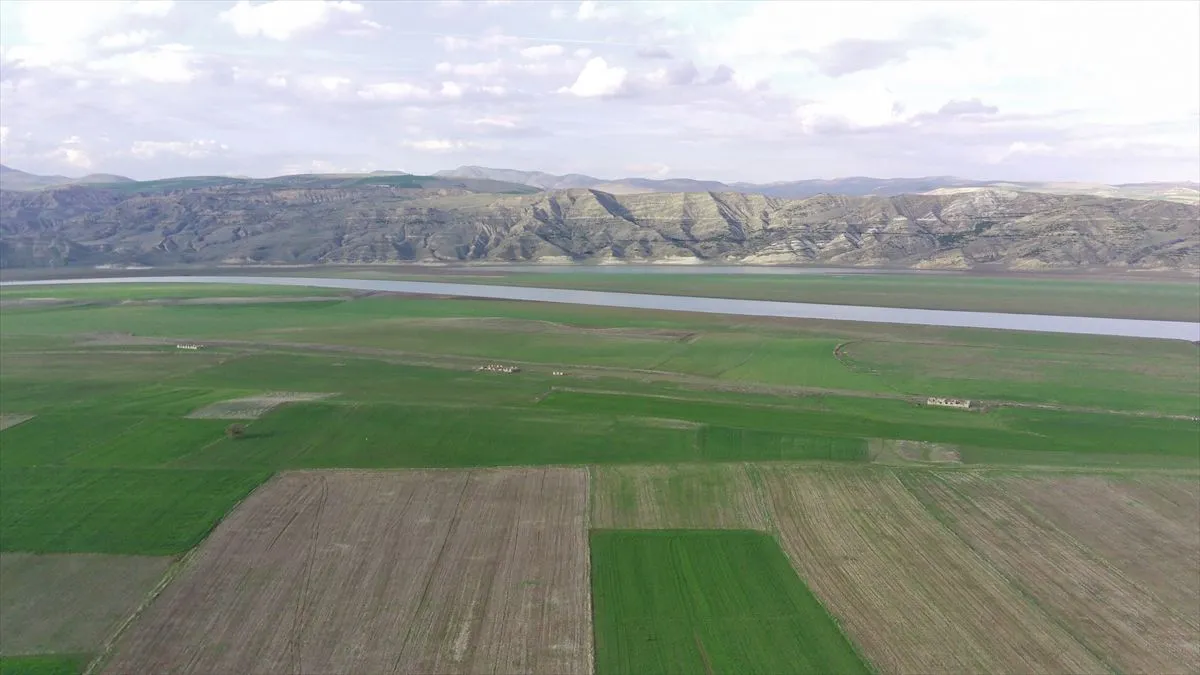 Elazığ'da suyun çekildiği barajda 83 yıllık tren istasyonu gün yüzüne çıktı