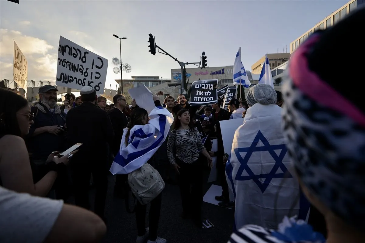 Batı Kudüs'te Netanyahu destekçileri gösteri düzenledi