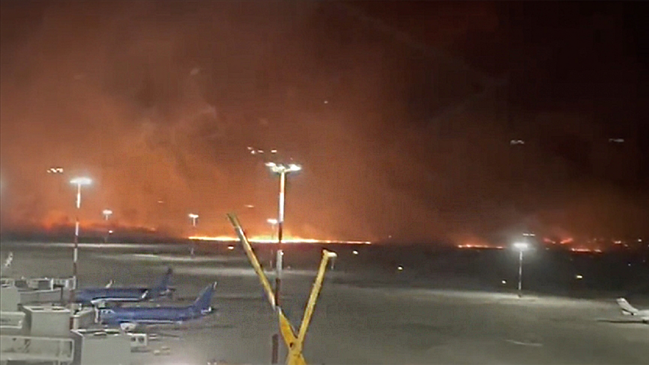 İtalya'nın Sicilya Adası'ndaki orman yangınları hava ulaşımını etkiledi