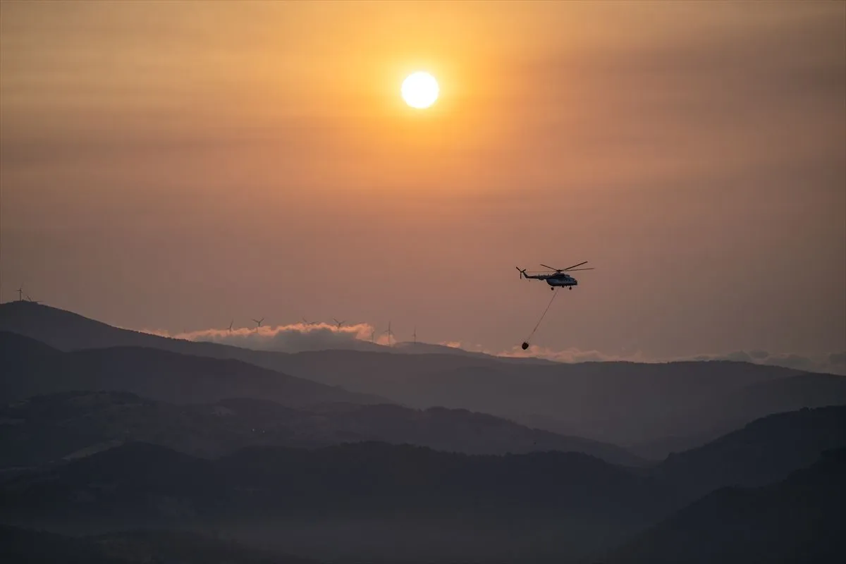 Fotoğraflarla Çanakkale'de orman yangınını söndürme çalışmaları