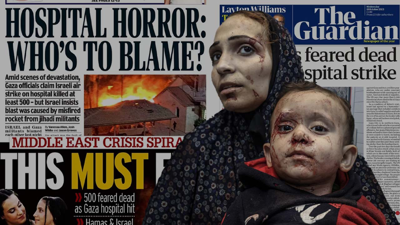 Gazze'deki hastane katliamı gazete manşetlerinde: Orta Doğu'daki kriz artık bitmeli