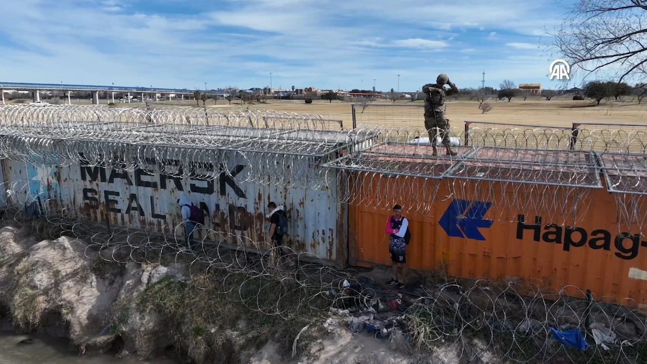 ABD-Meksika sınırındaki göçmen krizi dron ile görüntülendi