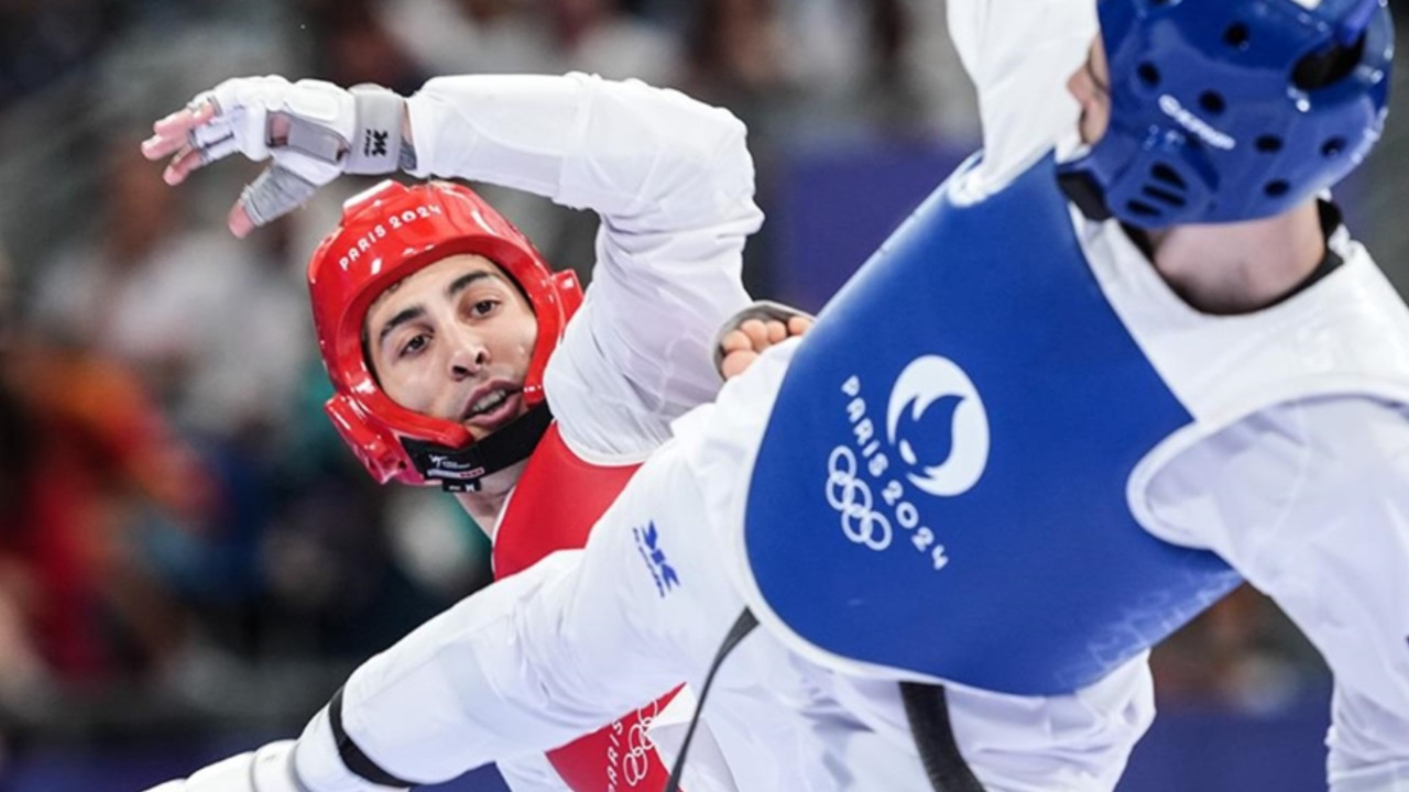 Paris'te tekvando erkeklerde Hakan Reçber, çeyrek finalde rakibine yenildi
