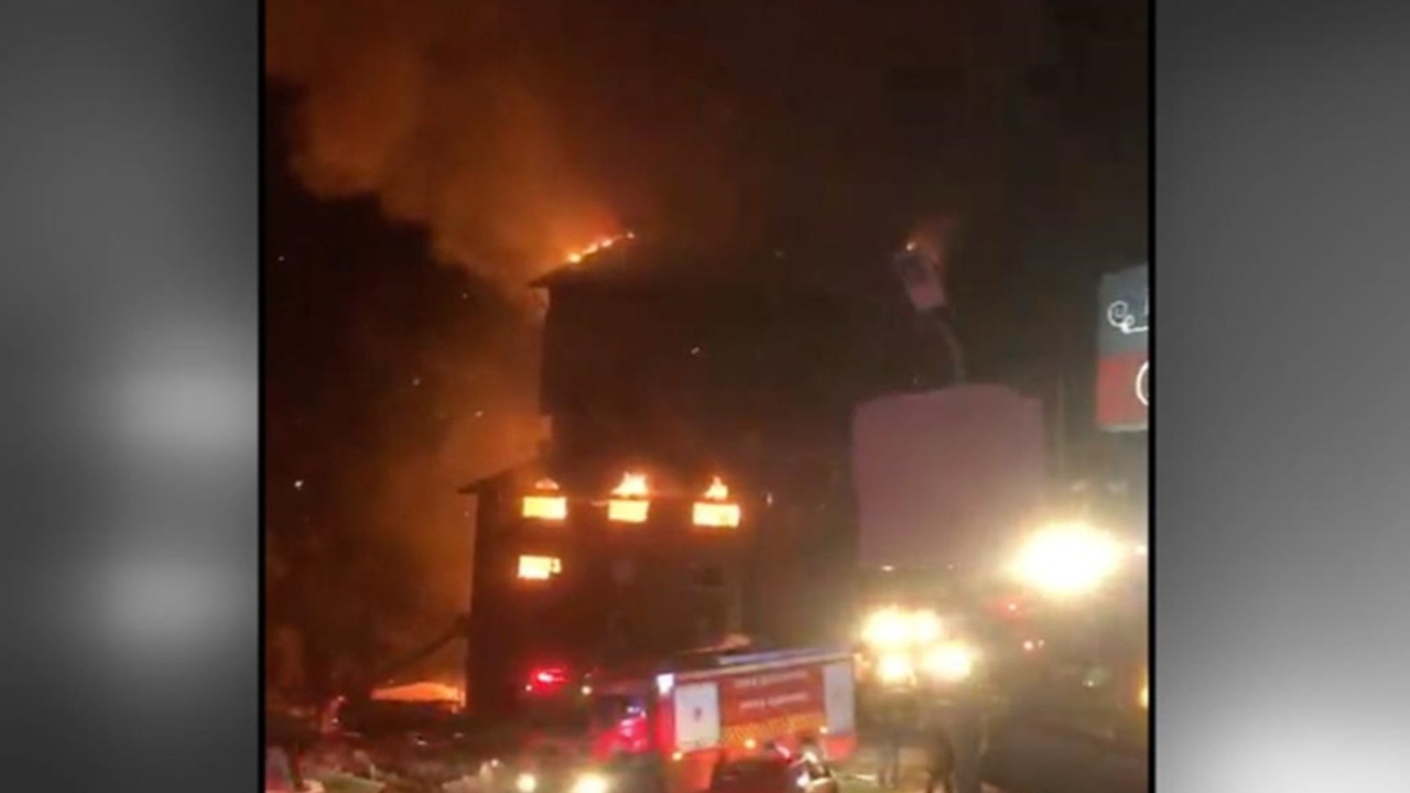 Kartalkaya'daki otel yangınına ilk müdahale anlarına ilişkin görüntüler ortaya çıktı