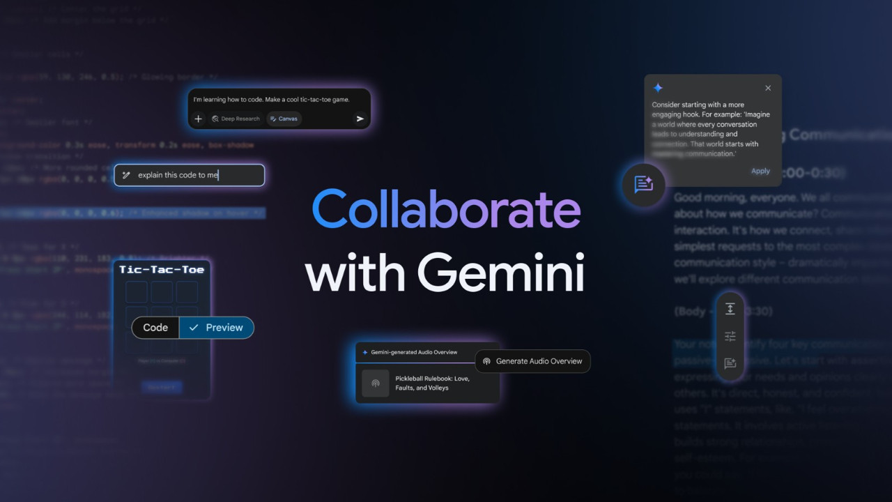 Google Gemini yeni özelliklere kavuştu: Canvas ile içeriklerinizi  geliştirin, Sesli Özet ile içerikleri dinleyin