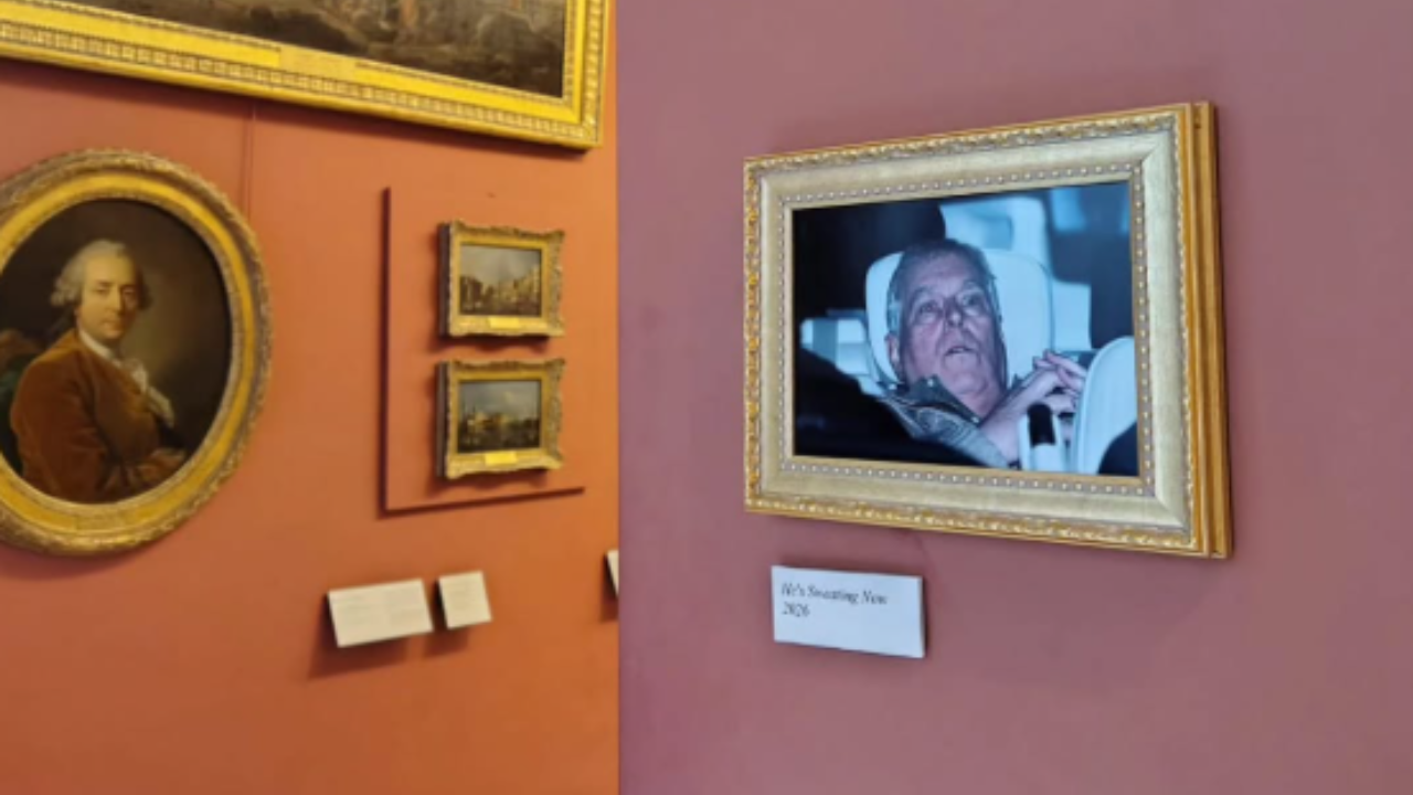 Aktivistler, Andrew Mountbatten-Windsor’un gözaltı fotoğrafını Louvre'a astı