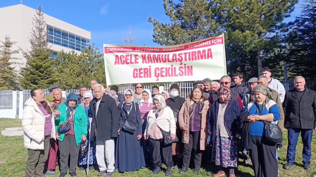Akbelen için direnen İkizköylüler AYM önünden seslendi: "Acele kamulaştırma geri çekilsin"