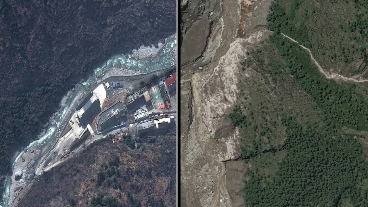 Yıkım uzaydan görüntülendi: Nepal'deki sel faciasının öncesi ve sonrası